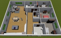 پلان-دو-بعدی-طراحی-همچنین-مدلسازی-سه-بعدی